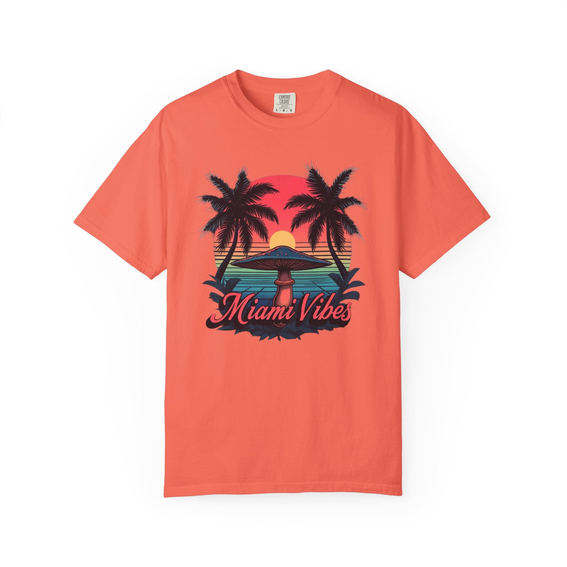 Miami Vibes, T-Shirt with Tropical Vibes Design, Summer Apparel, Beachwear, Gift for Vacation Lovers, Relaxed Style - Psychonaut Swag