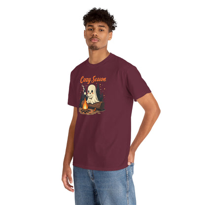Cozy Season Tee — Cute Ghost Campfire Halloween T-Shirt