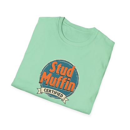 Stud Muffin Unisex Softstyle T-Shirt | Funny Gift for Dads, Birthdays, Father's Day, Casual Wear, Graphic Tee - Psychonaut Swag