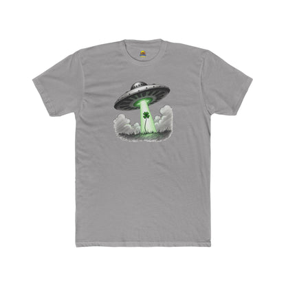 Shamrock Abduction UFO Tee — Green Beam Graphic T-Shirt