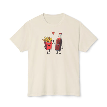 Fries & Soda Love T-Shirt — Cute Cartoon Food Couple Tee