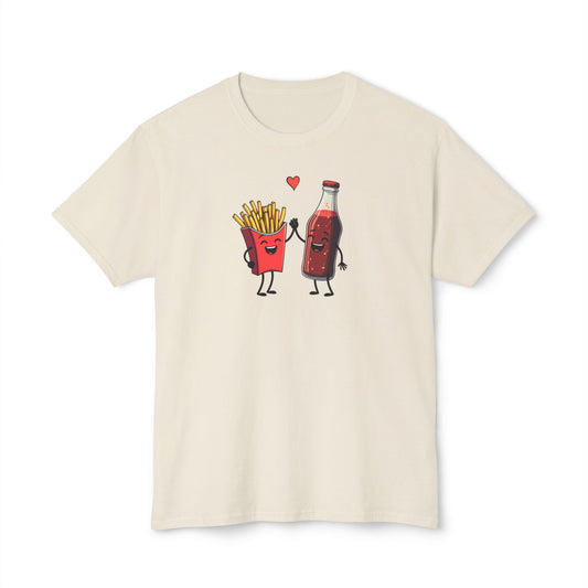 Fries & Soda Love T-Shirt — Cute Cartoon Food Couple Tee