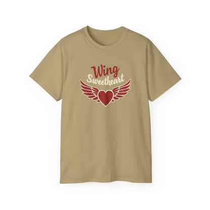 Wing Sweetheart Unisex Ultra Cotton Tee | Cute Graphic Shirt, Valentine's Day Gift, Trendy Casual Wear, Heart Theme Apparel, Unique T-Shirt - Psychonaut Swag