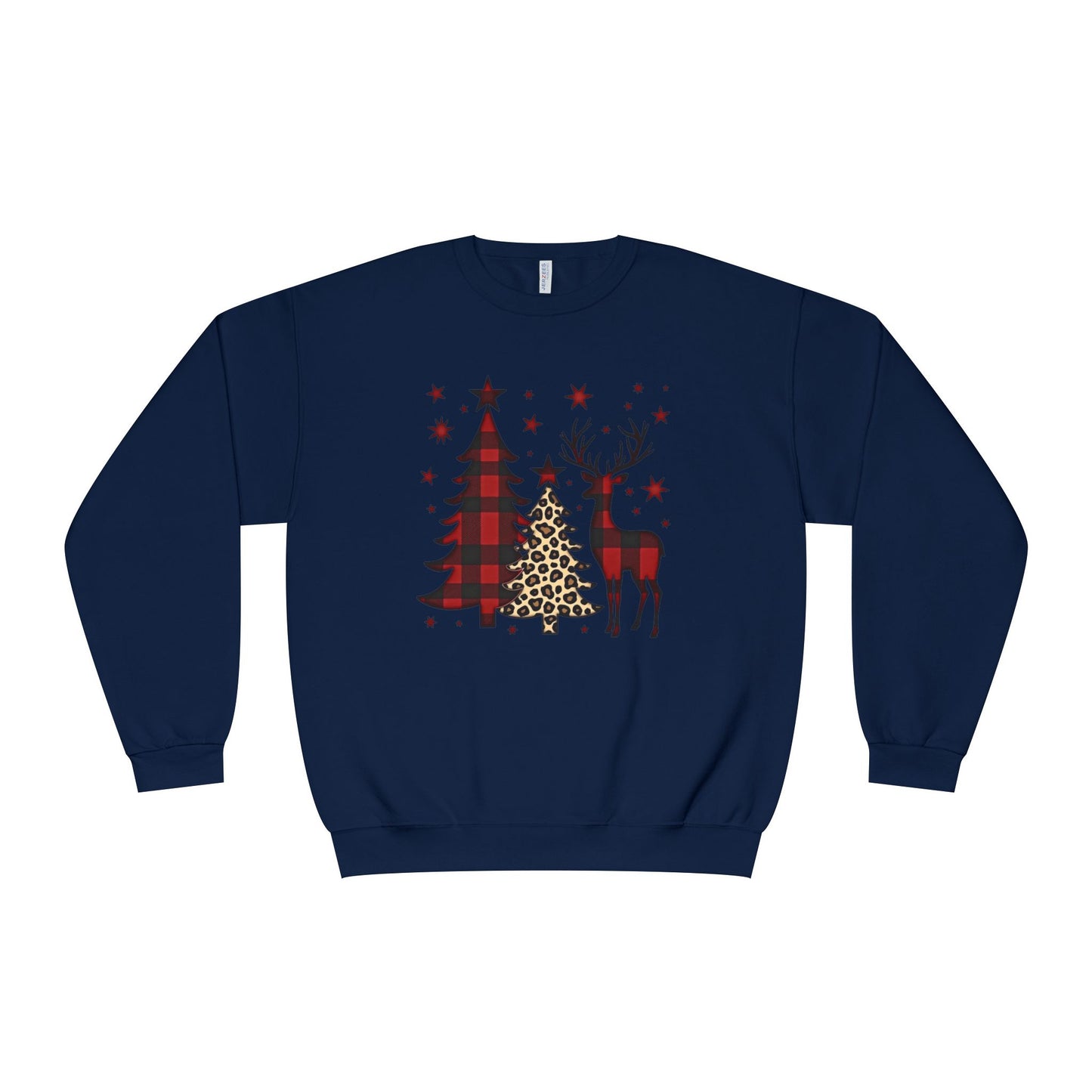 Christmas Buffalo Plaid Trees & Reindeer Crewneck Sweatshirt