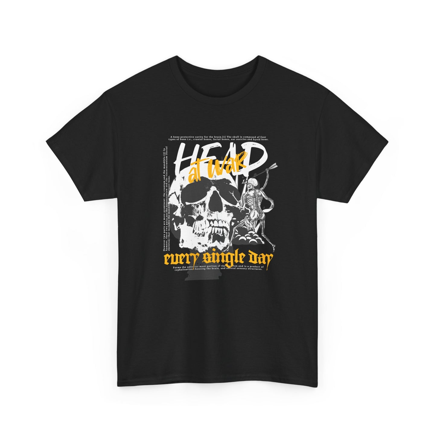 Head At War, skeleton Unisex Heavy Cotton Tee