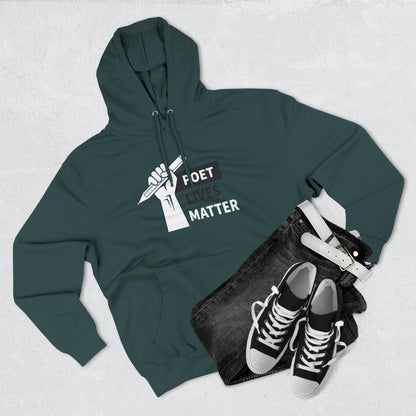 Poet Lives Hoodie — Minimalist Writer Fist Pen Graphic Pullover