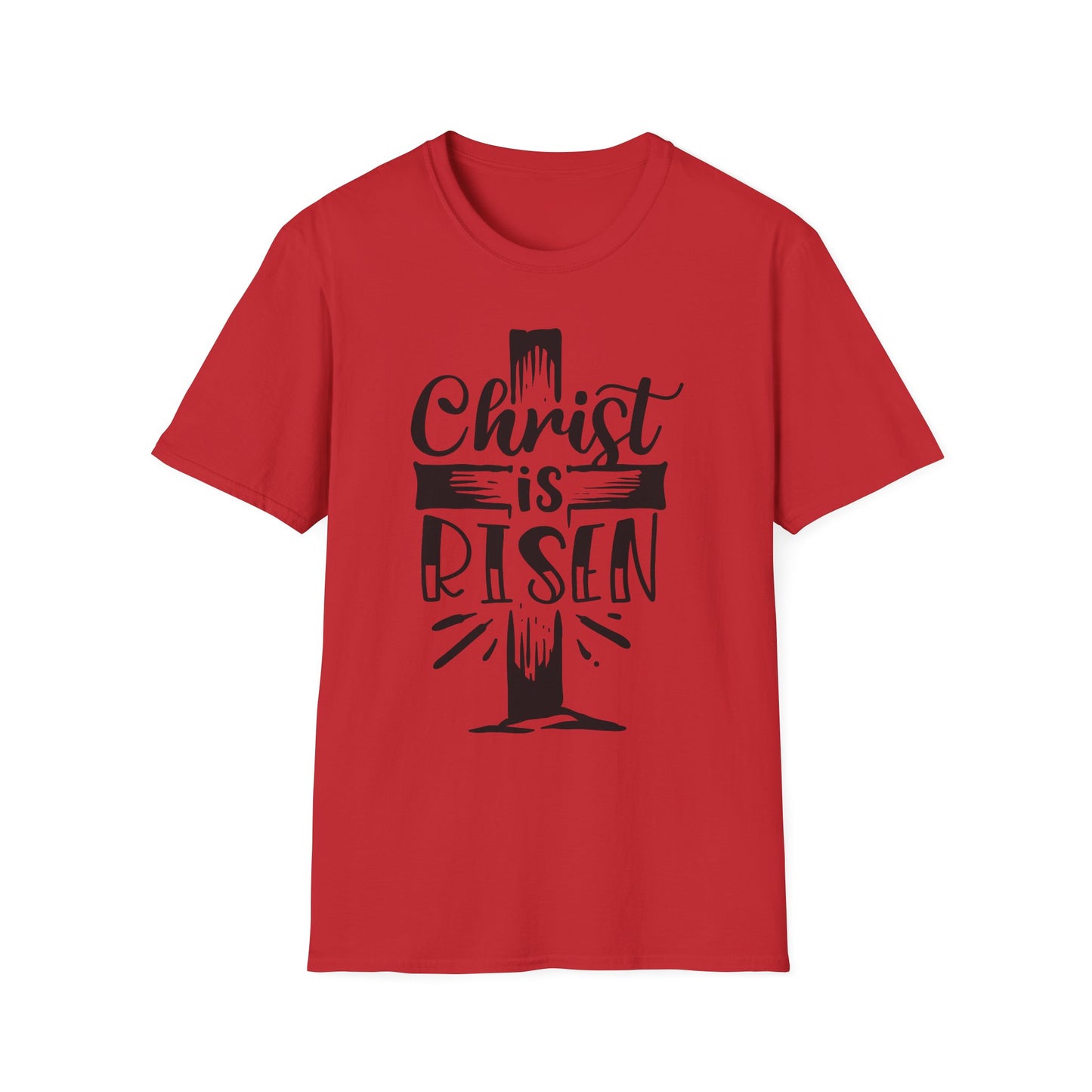 Christ is Risen, Crucifix Unisex Softstyle T-Shirt