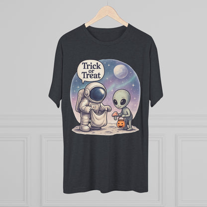 Space Trick or Treat Crew Tee, Halloween T-Shirt, Space Theme Shirt, Unisex Graphic Tee, Fun Costume Tee, Gift for Space Lovers