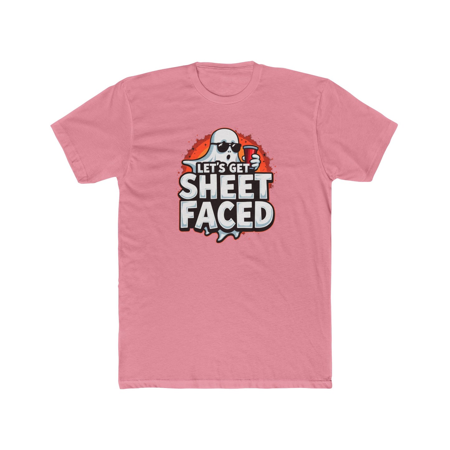 Crew Tee – "Let's Get Sheet Faced" Halloween Ghost Party T‑Shirt