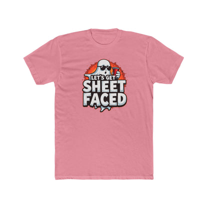 Crew Tee – "Let's Get Sheet Faced" Halloween Ghost Party T‑Shirt