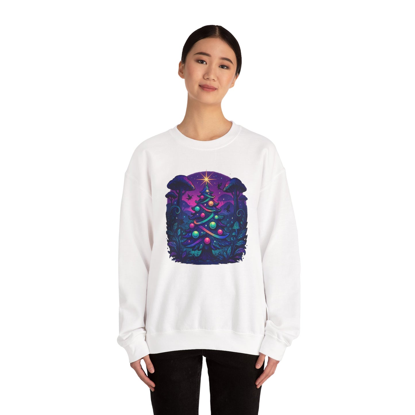 Psychedelic Christmas Tree, Unisex Heavy Blend™ Crewneck Sweatshirt