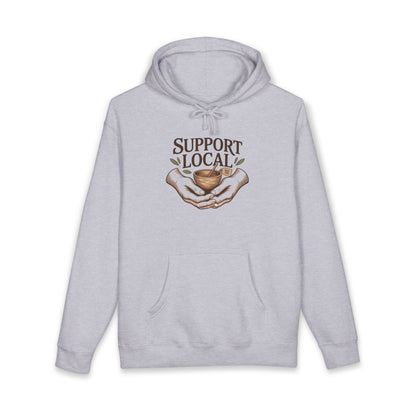 Support Local Hoodie — Vintage Hands & Heart Graphic Hooded Sweatshirt