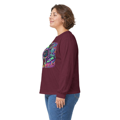Psychedelic Alien Abduction Halloween Long Sleeve Tee