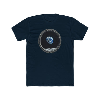 Earth view, Space-Inspired Unisex Cotton Crew Tee, Perfect for Astronaut Lovers, Casual Wear, Gift for Space Enthusiasts, Earth Day Celebration, [...] - Psychonaut Swag
