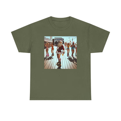 Santa Boombox Retro Christmas Tee — Holiday Dance Party T-Shirt