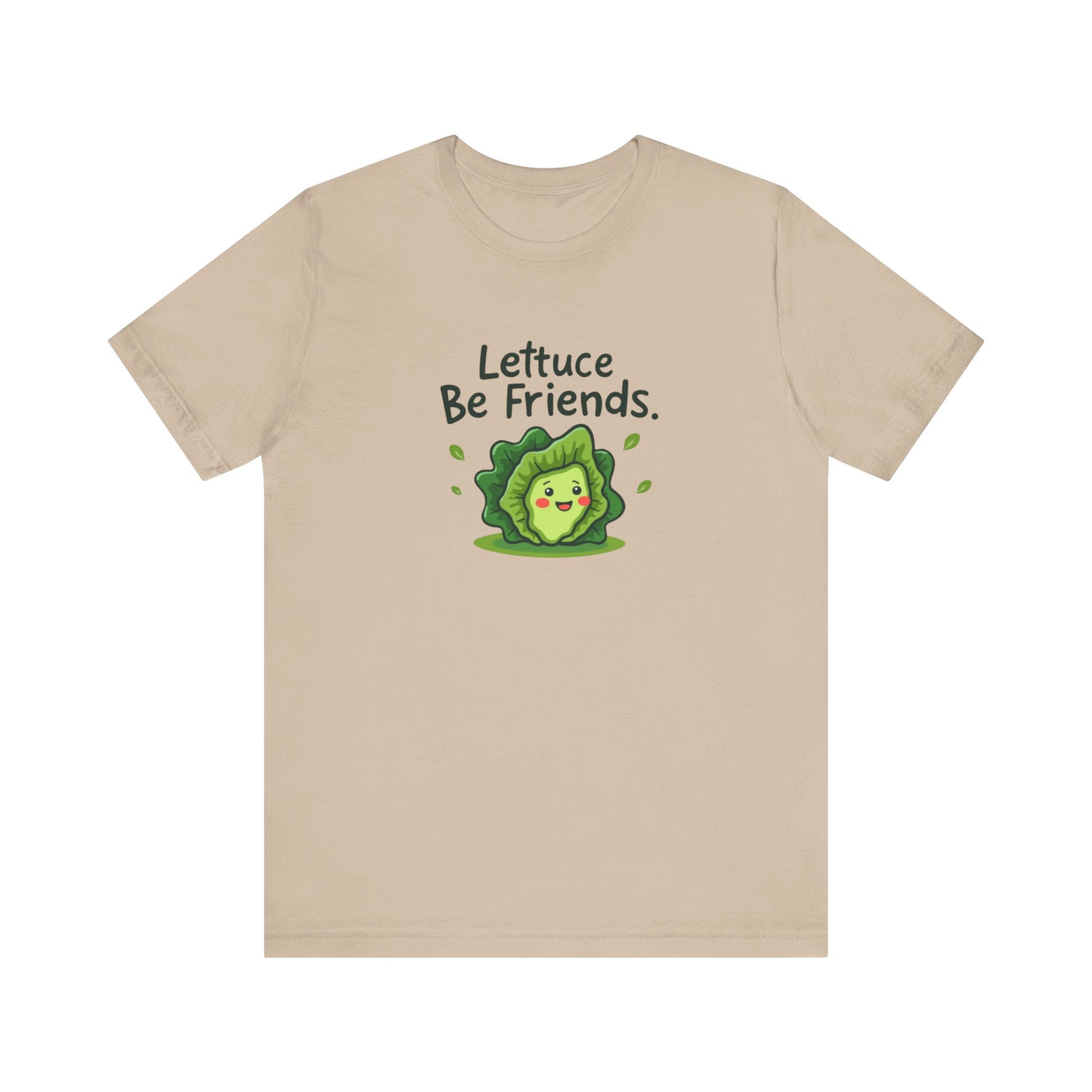 Lettuce Be Friends, Unisex Tee, Casual Wear, Gift for Vegetarians, Summer T-Shirt, Eco-Friendly Apparel - Psychonaut Swag