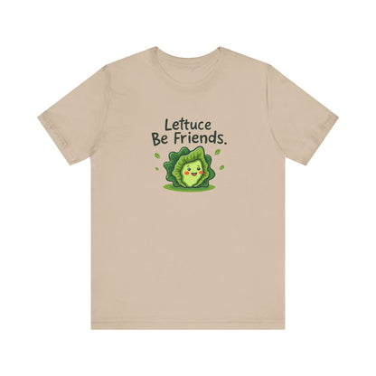 Lettuce Be Friends, Unisex Tee, Casual Wear, Gift for Vegetarians, Summer T-Shirt, Eco-Friendly Apparel - Psychonaut Swag