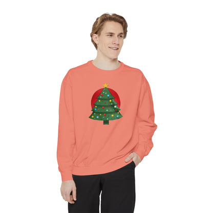 Christmas Tree Sweater, Unisex Garment-Dyed Sweatshirt