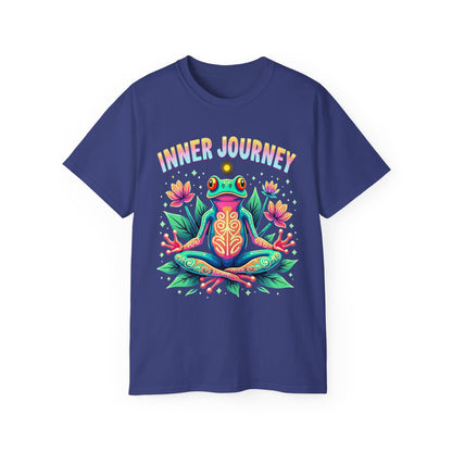 Inner Journey Unisex Ultra Cotton Tee - Vibrant Frog Design for Yoga and Meditation - Psychonaut Swag