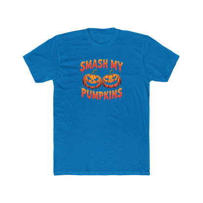Smash my Pumpkins, Halloween Humor Unisex Cotton Crew Tee, Fun Pumpkin Graphic Tee, Fall Festival Shirt, Trick or Treat Apparel, Casual Halloween Wear