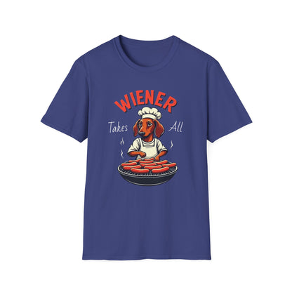 Wiener takes all, Dog Humor T-Shirt, Funny Pet Lover Gift, Cute Dog Tee, Unisex Funny Shirt, Dog Lover's Apparel - Psychonaut Swag