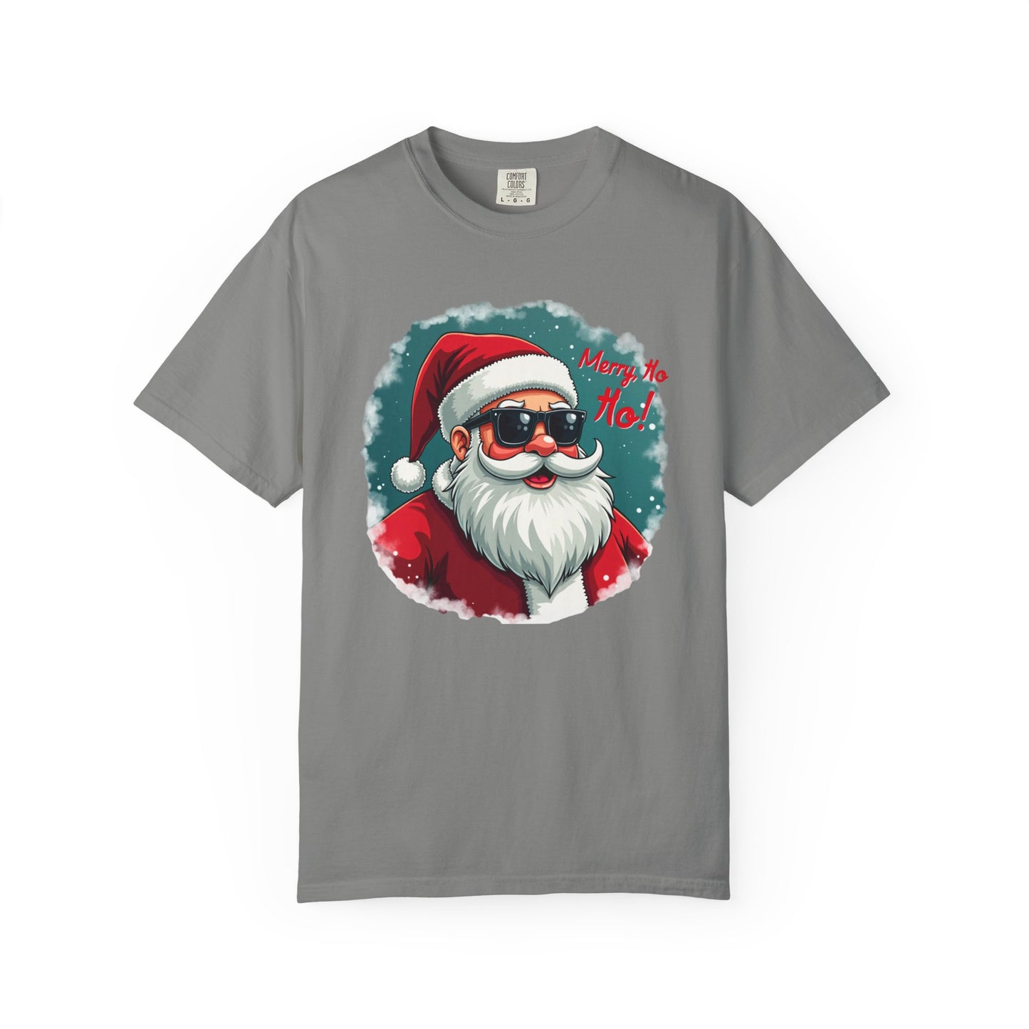 Santa Sunglasses T-Shirt — "Merry Ho Ho!" Cool Retro Christmas Tee