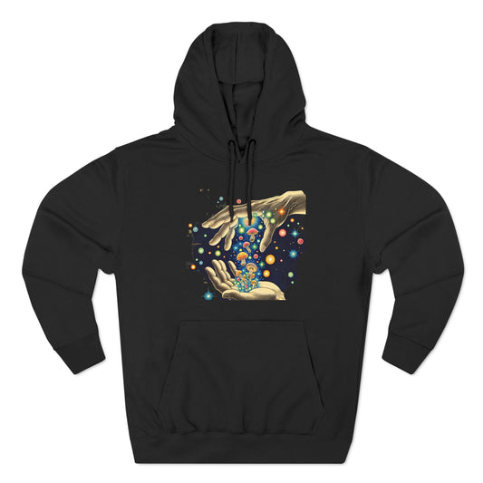 Magic shrooms, Three-Panel Fleece Hoodie - Psychonaut Swag