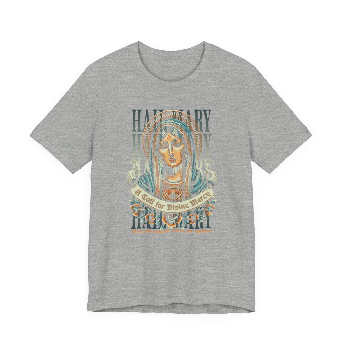 Mary Ave Maria Graphic Tee — 'Ave Maria' Vintage Religious Portrait T‑Shirt