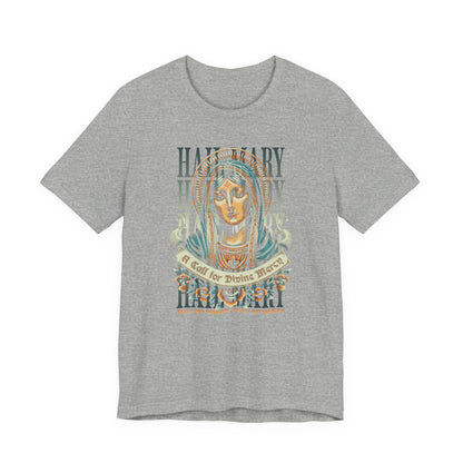 Mary Ave Maria Graphic Tee — 'Ave Maria' Vintage Religious Portrait T‑Shirt