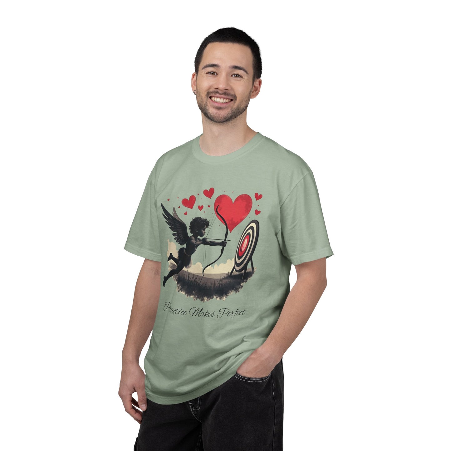 Cupid, Practice Makes Perfect, T-Shirt — Romantic Valentine Love Tee