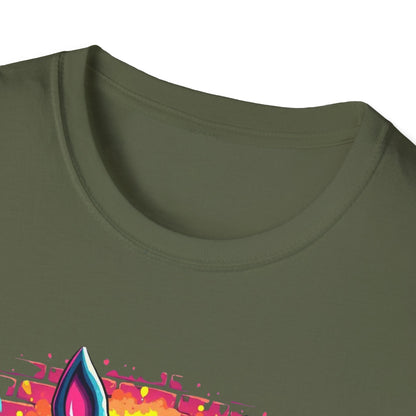 Easter Bunny 'Hoppy Easter' T-Shirt — Colorful Neon Bunny Graphic Tee