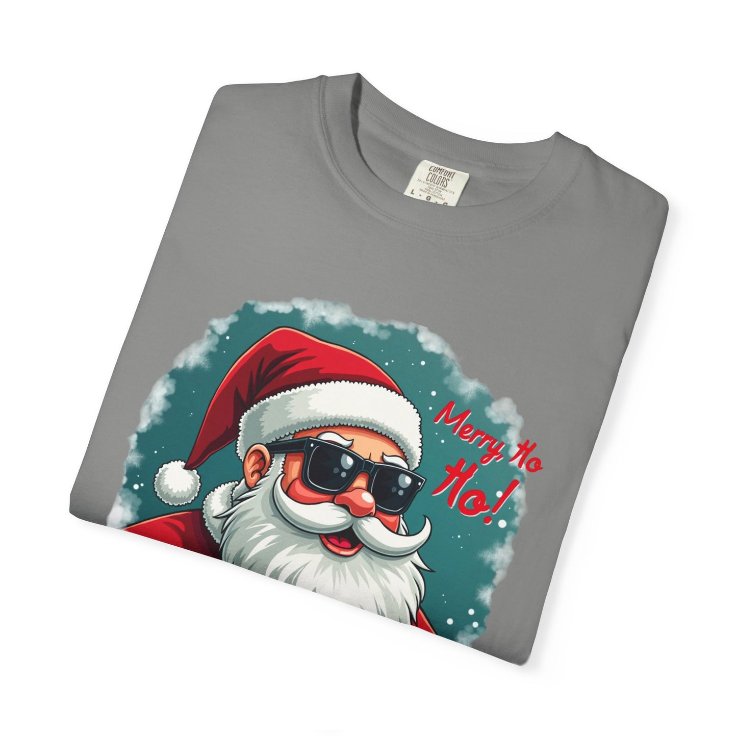 Santa Sunglasses T-Shirt — "Merry Ho Ho!" Cool Retro Christmas Tee