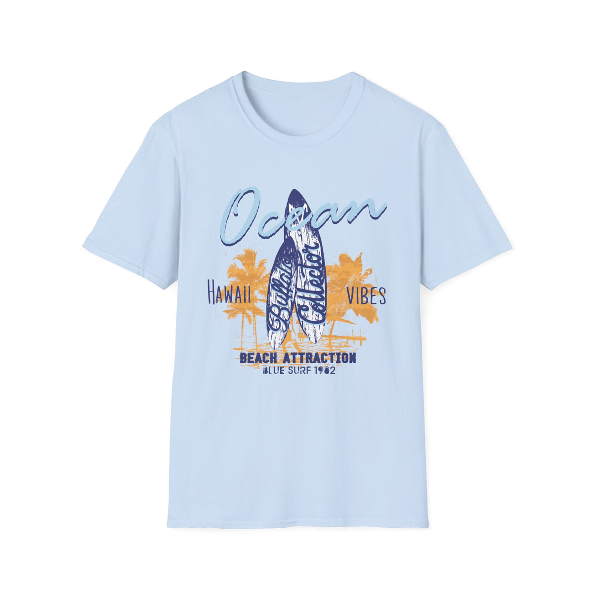 Ocean Surfboard Tee — Hawaii Vibes Beach Attraction T-Shirt