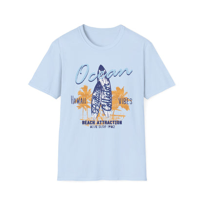 Ocean Surfboard Tee — Hawaii Vibes Beach Attraction T-Shirt