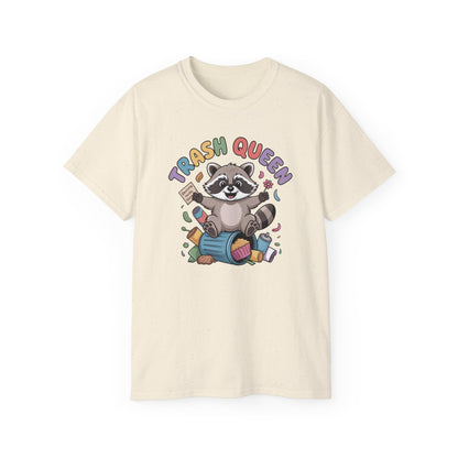 Trash Queen T‑Shirt — Cute Raccoon Recycling Humor Tee