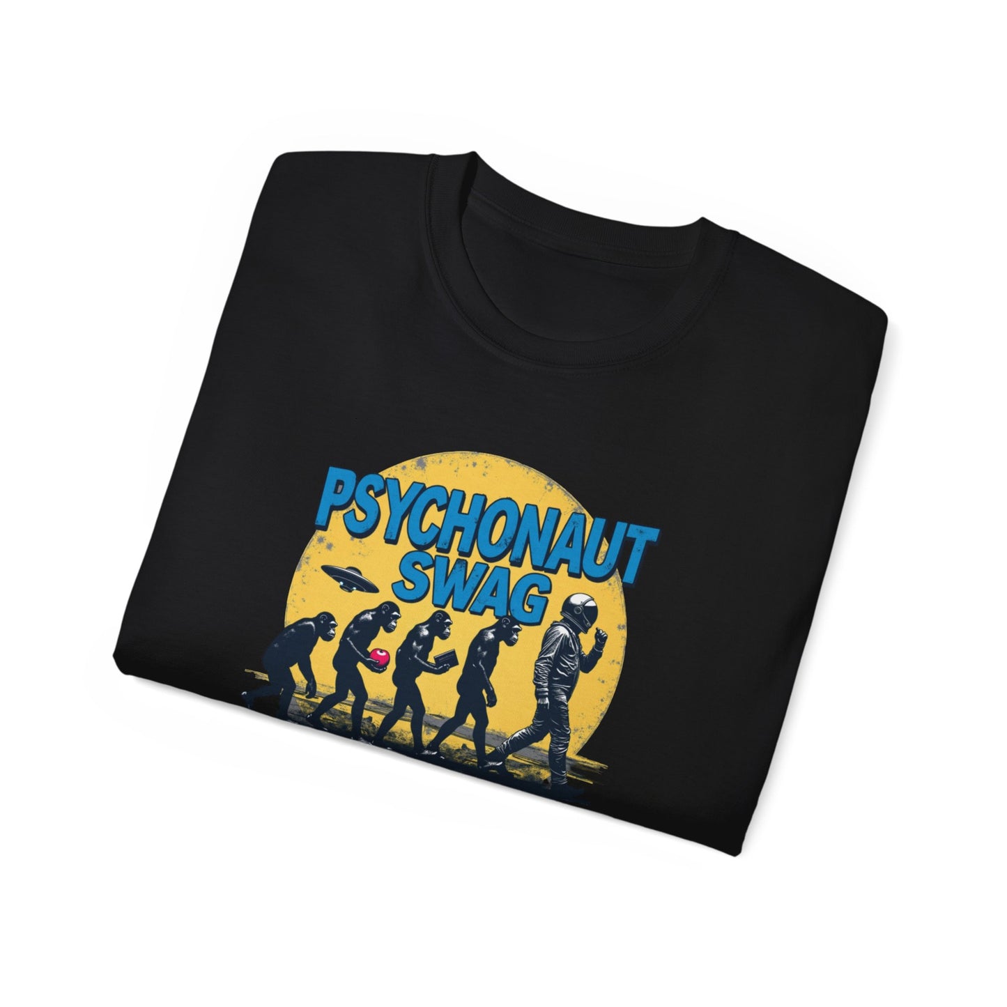 Psychonaut Evolution of Man Sunset, Unisex Tee, Retro Graphic T-Shirt, Music Festival Attire, Gift for Gamers, Casual Streetwear
