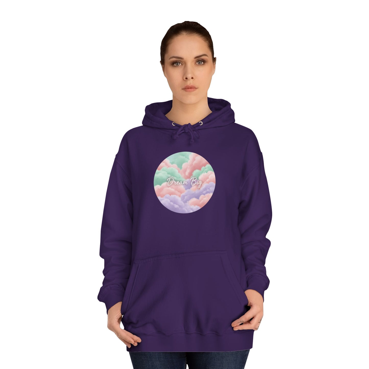Pastel Cloud Circle Hoodie — Dreamy Vaporwave Pullover for Teens & Students