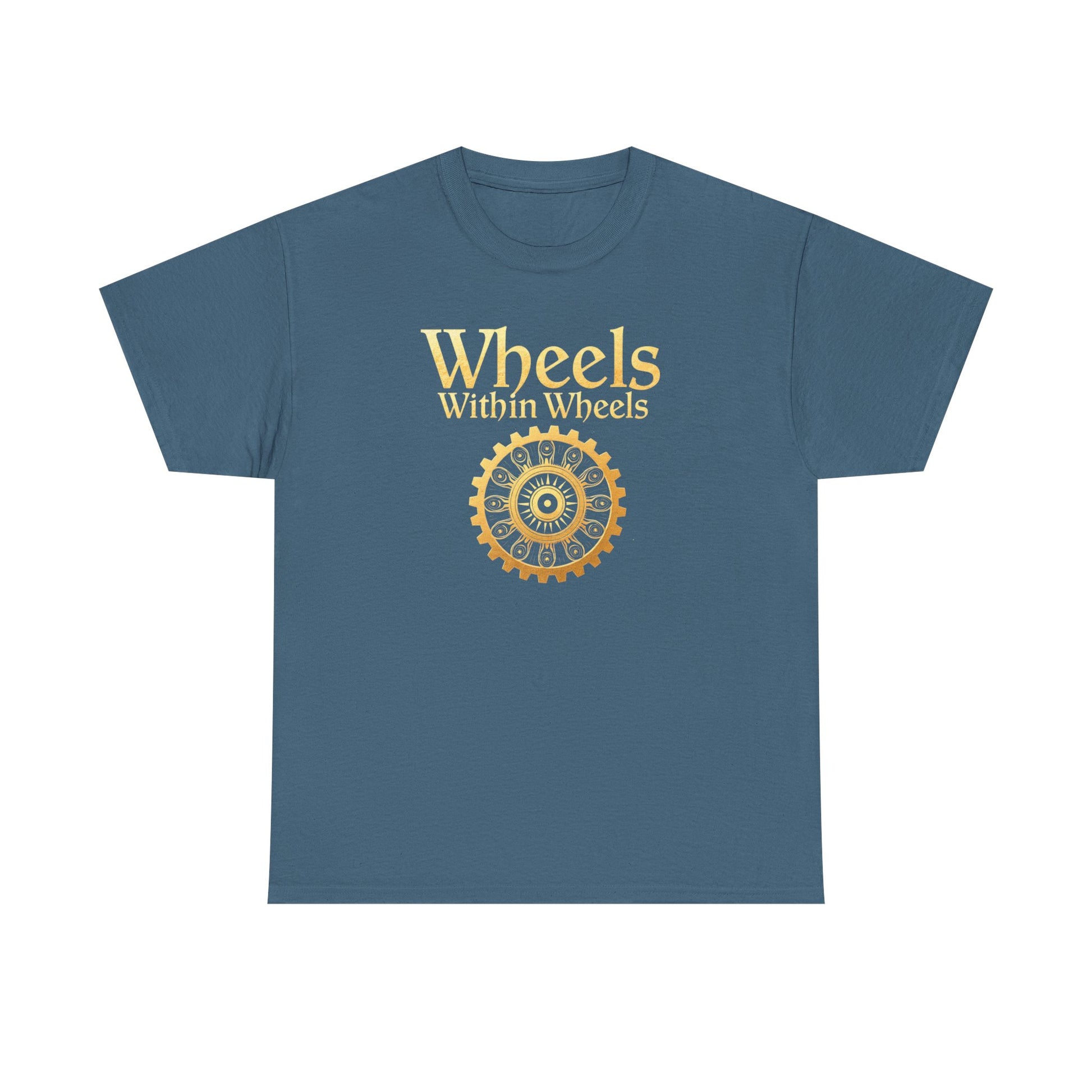 Wheels within wheels, Unisex Heavy Cotton Tee, Casual Wear, Gift for Cyclists, Graphic T-Shirt, Birthday Gift, Summer Style - Psychonaut Swag