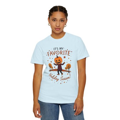 Halloween Pumpkin Head T-Shirt — "It's My Favorite Holiday Season!"