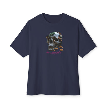 Mushroom Skull Graphic Unisex Oversized Tee | Casual Streetwear, Unique Gift, Statement Shirt, Relaxed Fit Fashion, Graphic Tee