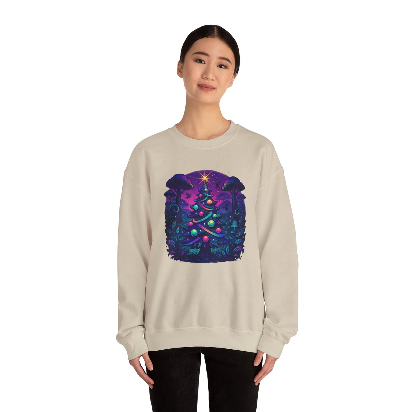 Psychedelic Christmas Tree, Unisex Heavy Blend™ Crewneck Sweatshirt
