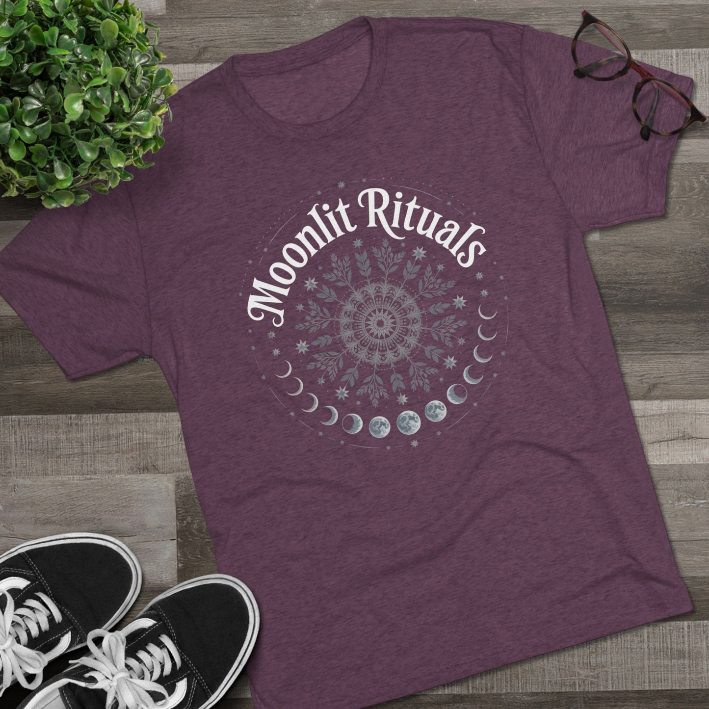 Moonlit Rituals Tee — Crescent Moon Phases Graphic T-Shirt