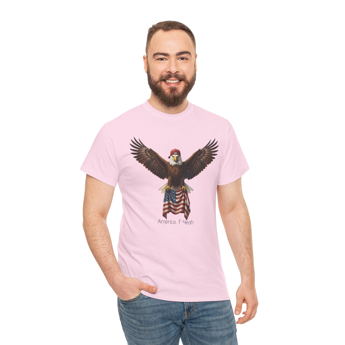 America F Yeah Eagle Tee — Patriotic Flag Graphic Shirt
