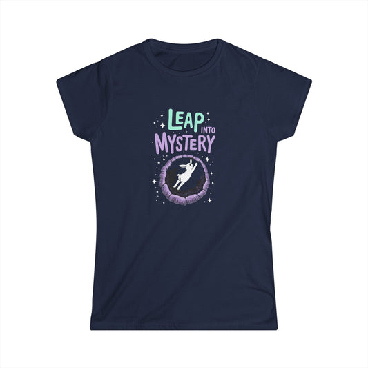 White Rabbit, Rabbit Hole, Women's Mystical Adventure Tee, Graphic T-Shirt for Dreamers, Leap into Mystery, Birthday Gift, Inspirational Art Shirt - Psychonaut Swag