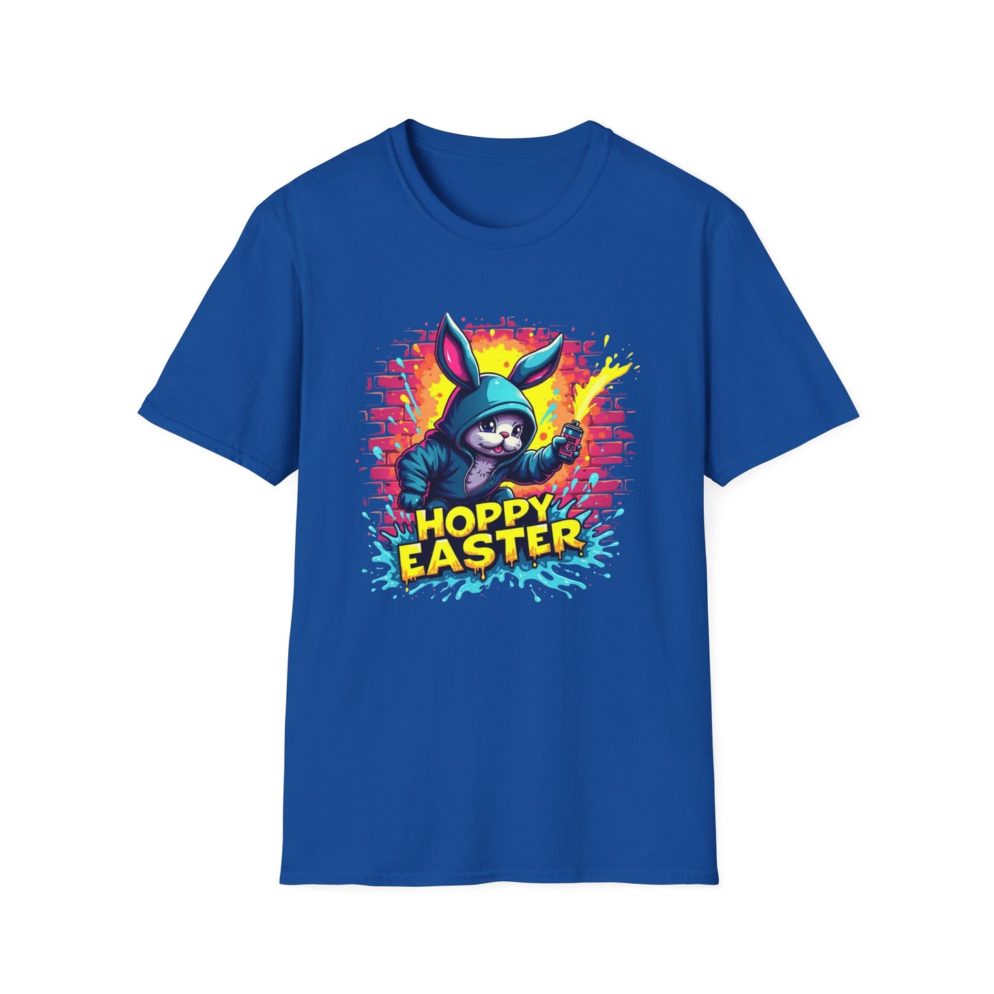 Easter Bunny 'Hoppy Easter' T-Shirt — Colorful Neon Bunny Graphic Tee