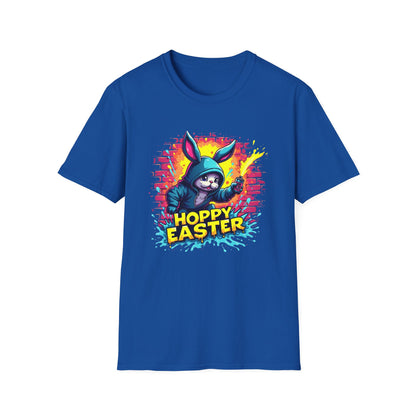 Easter Bunny 'Hoppy Easter' T-Shirt — Colorful Neon Bunny Graphic Tee