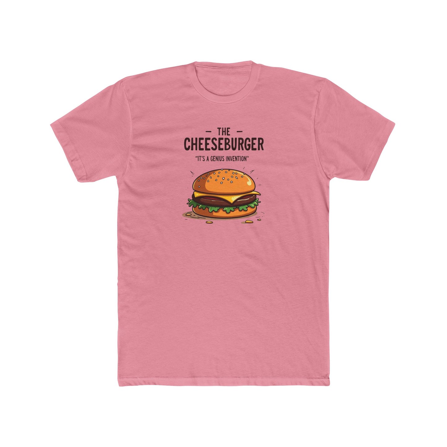 Cheeseburger Genius Tee — "The cheeseburger is a genius invention" Cotton Crew Shirt
