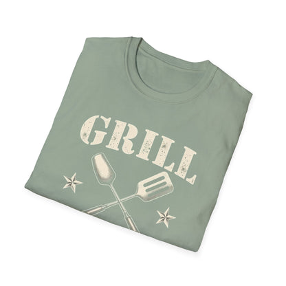 Grill Sergeant T-Shirt, Unisex Softstyle Tee, BBQ Gift, Father's Day Shirt, Grilling Apparel - Psychonaut Swag