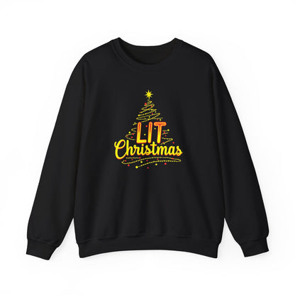 Christmas Sweatshirt - "Lit Christmas" Festive Holiday Crewneck