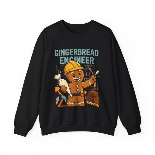 Gingerbread Engineer Sweatshirt — Cute Holiday Builder Graphic Crewneck